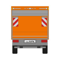 Warning markings for tail lifts