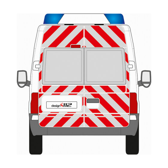 Ford Transit, medium high roof, combi, 2000/01 - 2013/12 | Rear warning marking set
