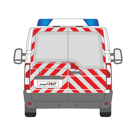 Opel Movano/Renault Master, H1, Kombi, 2010/03 - 2024/08 | Heck-Warnmarkierungssatz