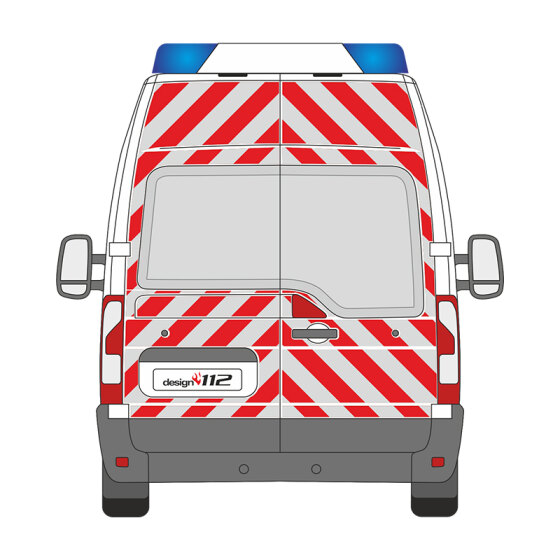 Opel Movano / Renault Master, H2, Kombi, 2010/03 - 2024/08 | Heck-Warnmarkierungssatz