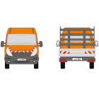 Renault Master III, flatbed body (uneven surface), 2010/03 - 2014/09 | Warning marking set