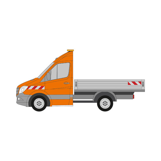 MB Sprinter, Pritschenaufbau (glatter Untergrund), 2013/09 - 2018/05 | Warnmarkierungssatz