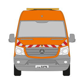 MB Sprinter, Pritschenaufbau (glatter Untergrund), 2013/09 - 2018/05 | Warnmarkierungssatz