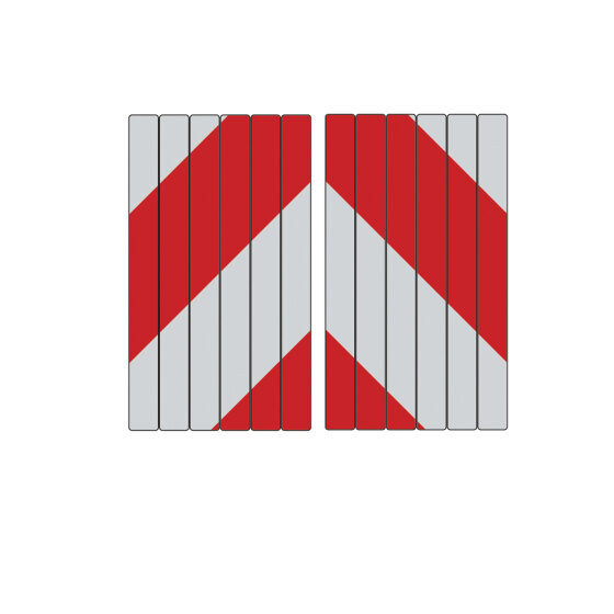 Universal-Markierungsset für Auszüge Rot/Weiß