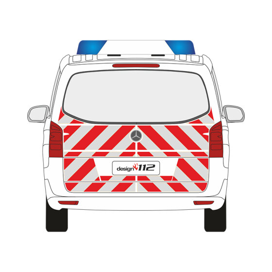 MB Vito/V-Klasse, Kombi, Heckklappe, 2014/06 - | Heck-Warnmarkierungssatz