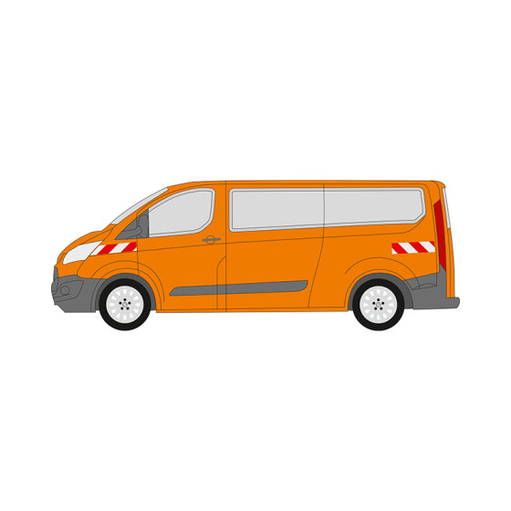 Ford Transit Custom, Heckklappe, 2012/04 - 2018/03 | Warnmarkierungssatz