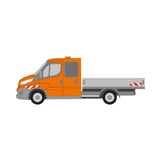 Iveco Daily, flatbed body (uneven surface), 2014/07 - | Warning marking set