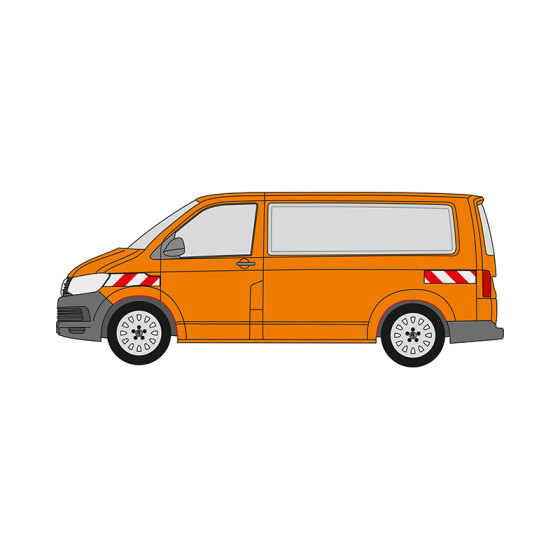 VW Transporter T6, Hecktüren, 2015/06 - 2019/10 | Warnmarkierungssatz