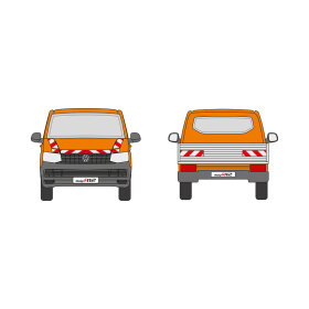 VW Transporter T6, Pritschenaufbau (unebener Untergrund), 2015/06 - 2019/10 | Warnmarkierungssatz