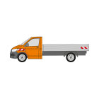 VW Transporter T6, Pritschenaufbau (unebener Untergrund), 2015/06 - 2019/10 | Warnmarkierungssatz