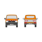 VW Transporter T6, Pritschenaufbau (unebener Untergrund), 2015/06 - 2019/10 | Warnmarkierungssatz