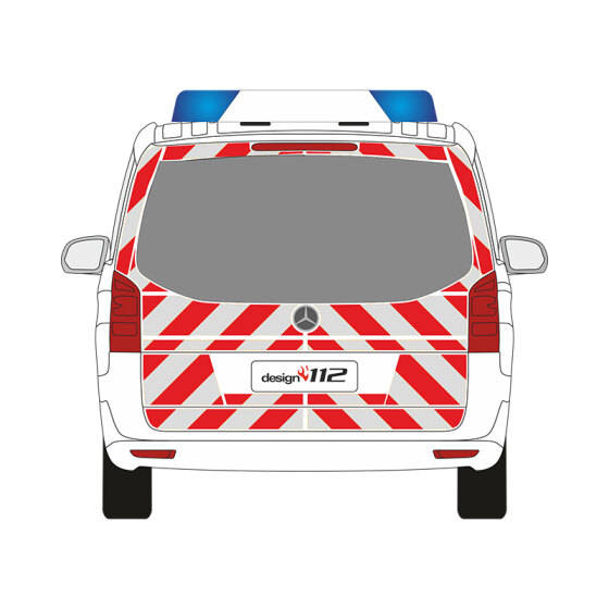 MB Vito/V-Class, estate, tailgate with opening rear window, 2014/06 - | Rear warning marking set
