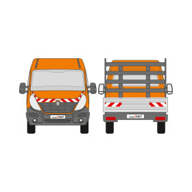 Renault Master III, Pritschenaufbau (glatter Untergrund), 2014/10 - 2019/08 | Warnmarkierungssatz
