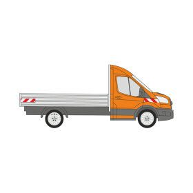 Ford Transit, Pritschenaufbau (unebener Untergrund), 2014/05 - 2019/07 | Warnmarkierungssatz
