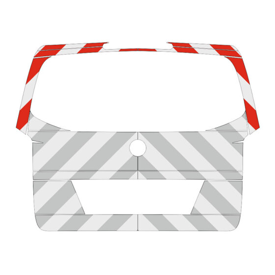 MB Vito, Erweiterung Fensterumrandung, Kombi, Heckklappe, 2014/06 - | Heck-Warnmarkierungssatz