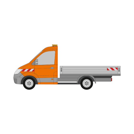 VW Crafter / MAN TGE Pritschenaufbau (unebener Untergrund), 2017/03 - | Warnmarkierungssatz