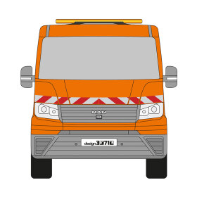 VW Crafter / MAN TGE Pritschenaufbau (unebener Untergrund), 2017/03 - | Warnmarkierungssatz
