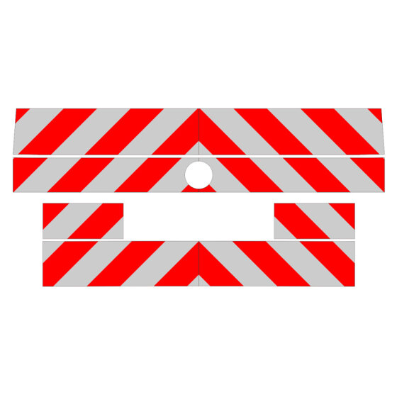 VW T4, estate, tailgate, 1990/08 - 2003/06 | Rear warning marking set
