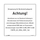 Aufkleber "Fahrzeugeinspeisung" Untergrund Weiss