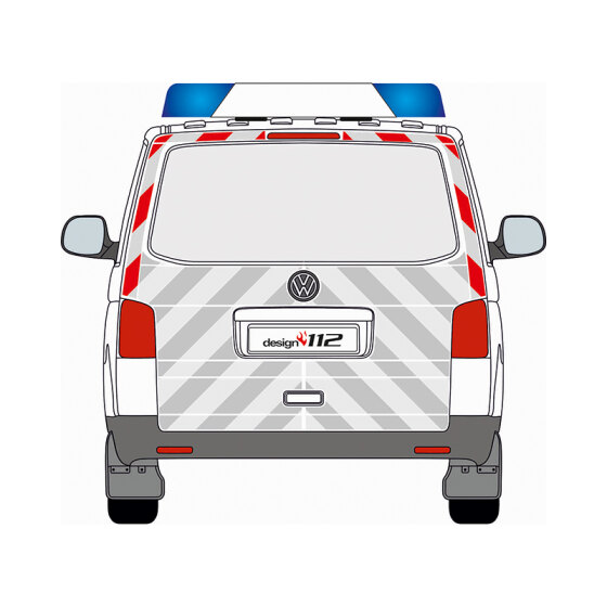 VW T5, Heckklappe, 2003/03 - 2015/05 | Heck-Warnmarkierungssatz Fensterumrandung Heckscheibe