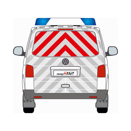 VW T6/T6.1, Heckklappe, 2015/06 - | Heck-Warnmarkierungssatz Erweiterung Kasten