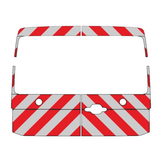 VW Crafter/MAN TGE, H2, Kombi, 2017/03 - , | Heck-Warnmarkierungssatz