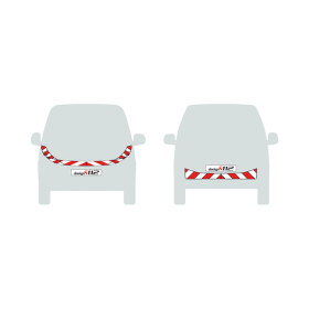 Opel Combo E / Peugeot Partner III, L & L+, Heckklappe, 2018/10 - 2023/12 | Warnmarkierungssatz