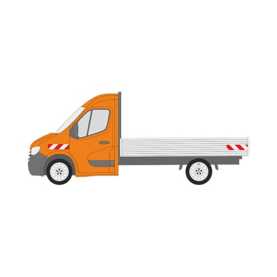 Renault Master III, Pritschenaufbau, 2019/10 - 2024/08 | Warnmarkierungssatz