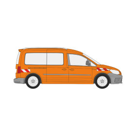 VW Caddy, Maxi, Heckt&uuml;ren, 2015/06 - 2020/09 | Warnmarkierungssatz