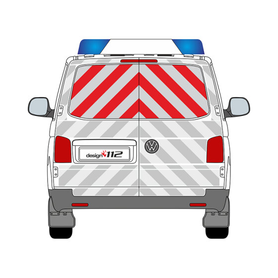 VW T5/T6/T6.1, Hecktüren, Erweiterung Kasten, 2009/10 - | Heck-Warnmarkierungssatz