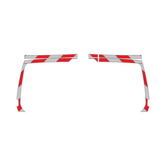 VW Caddy, rear doors, window surround extension, 2020/11 - | Rear warning marking set