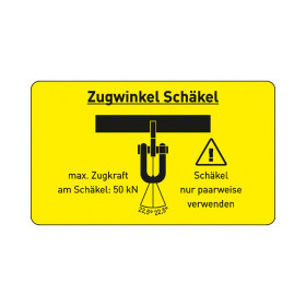 Aufkleber "Zugwinkel Schäkel" 85 x 50 mm
