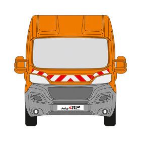Opel Movano,C, Pritschenaufbau, 2021/10 -  | Warnmarkierungssatz Folie zur Direktmontage auf der Pritsche (glatter Untergrund)