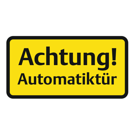 Aufkleber "Achtung! Automatiktür" 70 x 35 mm