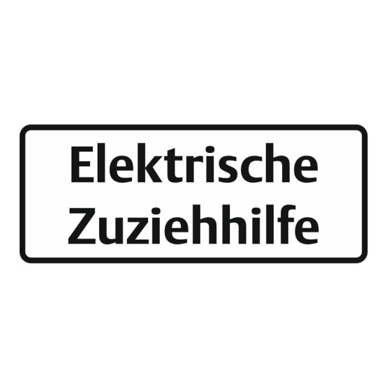 Aufkleber "Elektrische Zuziehhilfe" 120 x 45 mm