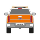 Ford Ranger, 2016/02 - 2022/10, DIN-Plus | Surface wrapping kit Cast high-performance film (Oracal 970) Municipal orange (RAL2011)