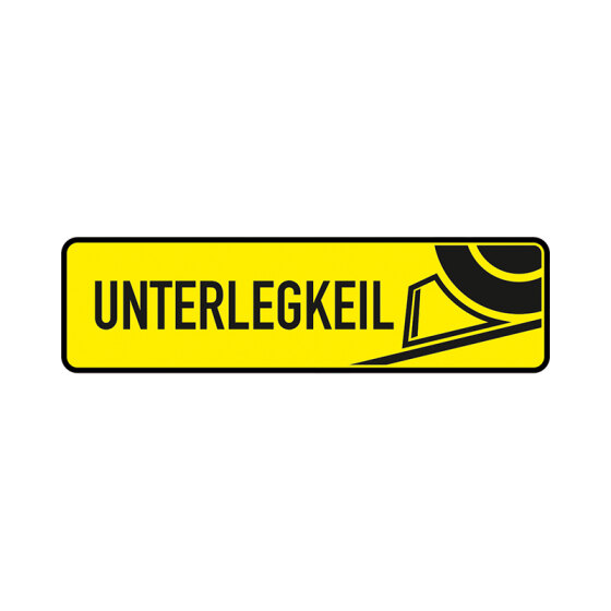 Aufkleber "Unterlegkeil" 90 x 25 mm