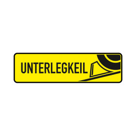 Aufkleber "Unterlegkeil" 90 x 25 mm
