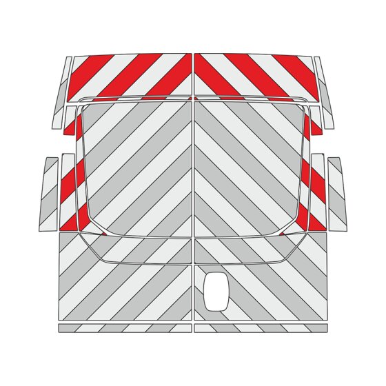 Iveco Daily 7, high roof extension (H2), 2019/ - | Rear warning marking set