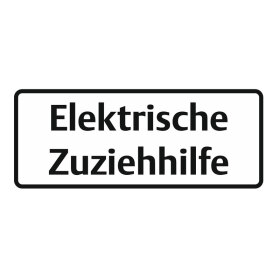Aufkleber "Elektrische Zuziehhilfe" 100 x 38 mm