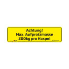 Sticker "Hoisting capacity reel 200 kg" 90 x 25 mm