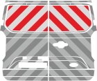 Ford Transit/Tourneo Custom, Hecktüren, Erweiterung Kasten, 2023/07 - | Heck-Warnmarkierungssatz