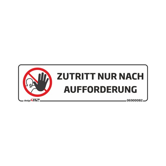 Hinweisaufkleber "Zutritt nur nach Aufforderung" 100 x 30 mm