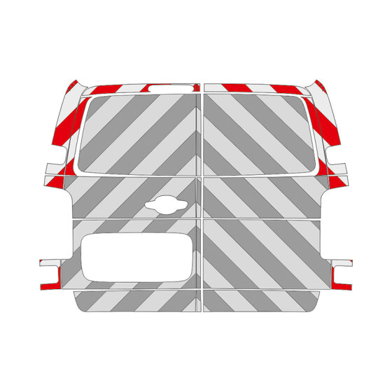 Opel Zafira Life, Erweiterung Fensterumrandung, 2019/03 - | Heck-Warnmarkierungssatz