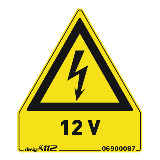 Aufkleber "12 V" 45 x 52 mm