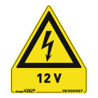 Aufkleber "12 V" 45 x 52 mm