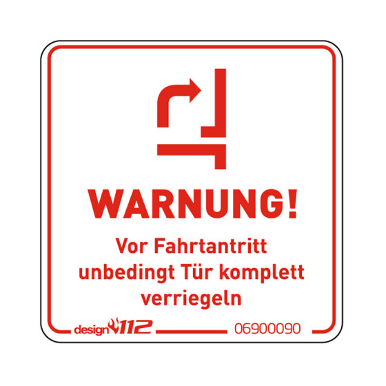 Sticker "Close door before driving off" 45 x 45 mm