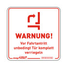 Sticker "Close door before driving off" 45 x 45 mm