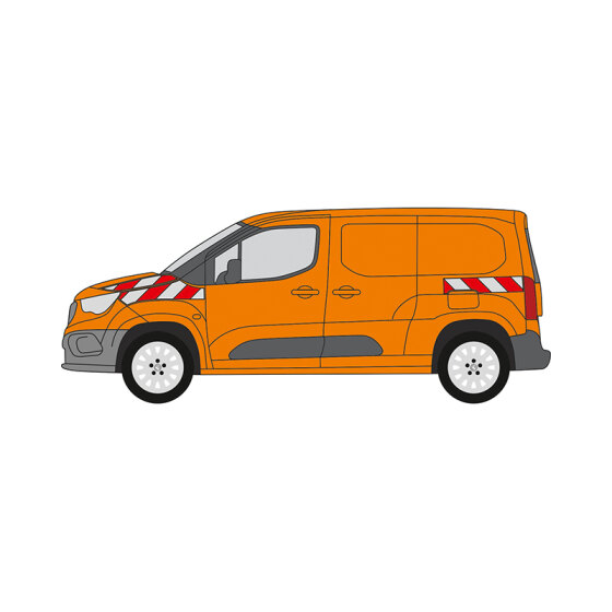 Peugeot Partner III, Radstand L2, Hecktüren, 2024/01 - | Warnmarkierungssatz
