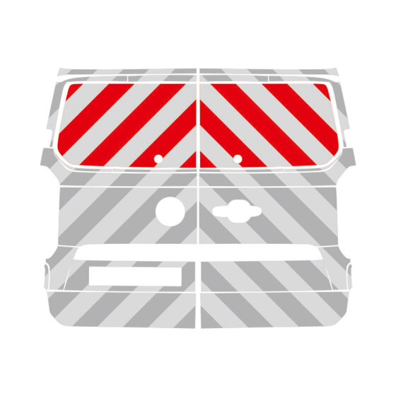 VW New Transporter T7, rear doors, box extension, 2025/01 - | Rear warning marking set